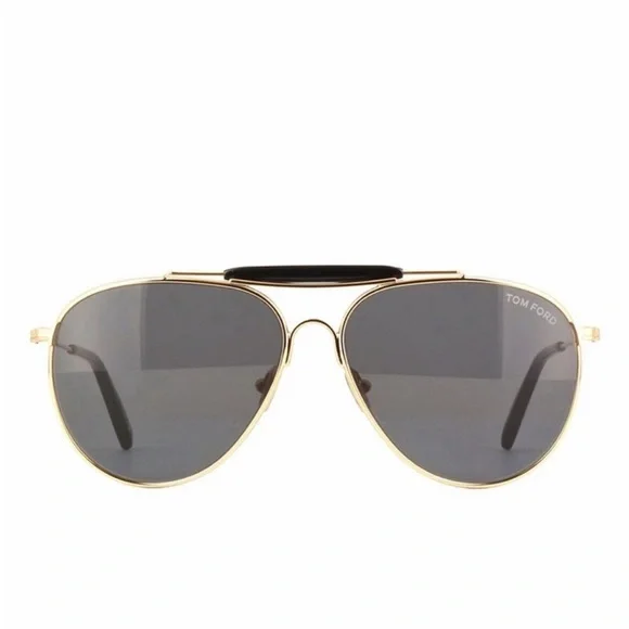 Tom Ford Gold Frame Aviator Sunglasses: TF995 28A - Rose Gold - Lens: Smoke
